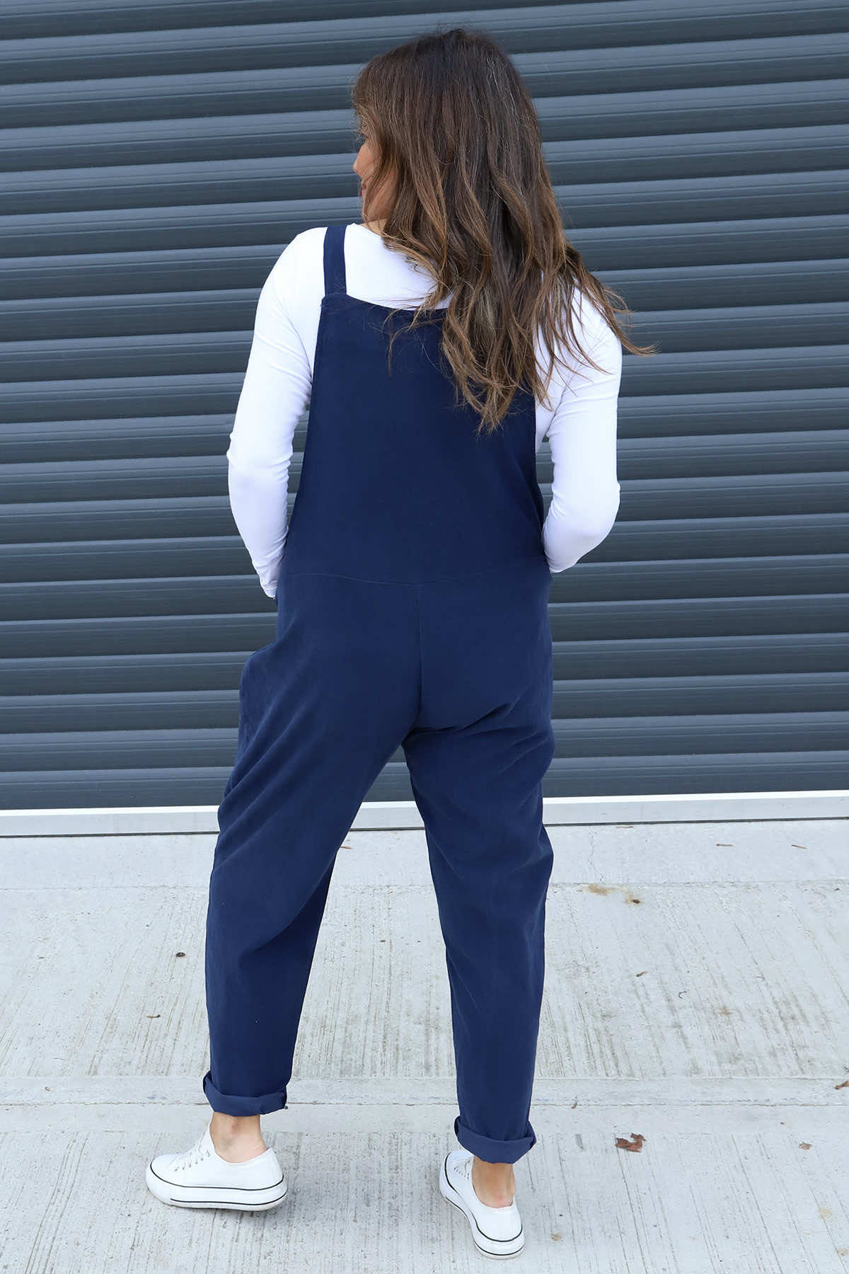Pabo Needlecord Dungarees Navy
