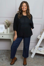 Isolde Linen Top Black Black - Isolde Linen Top Black