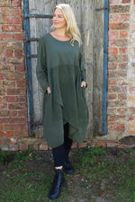 Arden Needlecord Dress Khaki Khaki - Arden Needlecord Dress Khaki