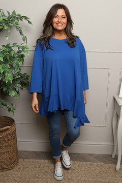 Carey Frill Cotton Top Cobalt