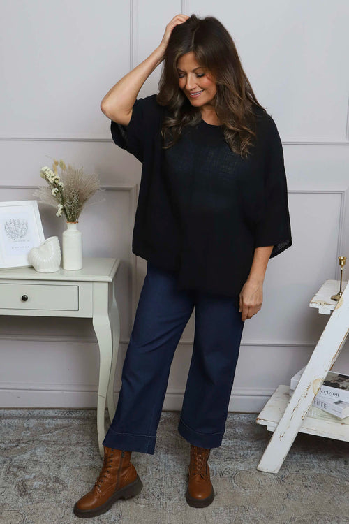 Isolde Linen Top Black - Image 3