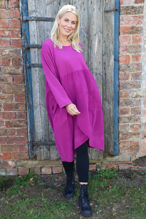 Arden Needlecord Dress Berry