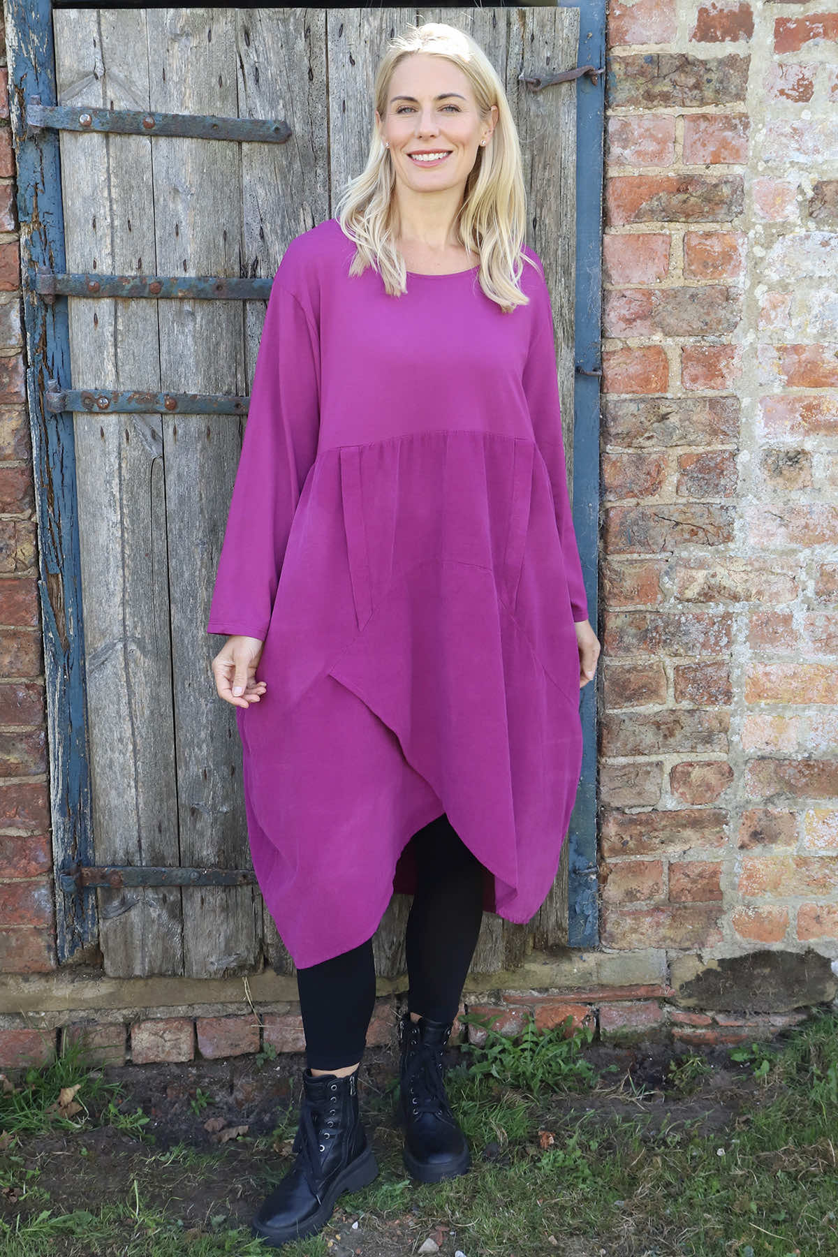 Arden Needlecord Dress Berry