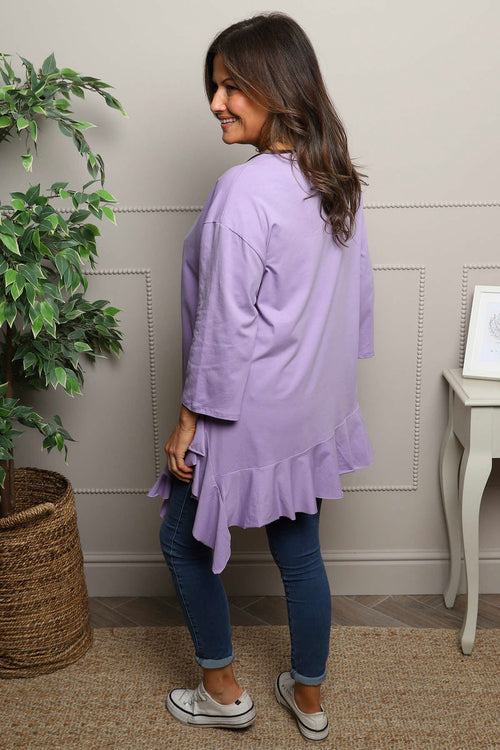 Carey Frill Cotton Top Lilac - Image 4