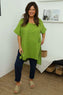 Bridget Button Linen Top Olive