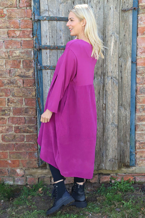 Arden Needlecord Dress Berry - Image 4