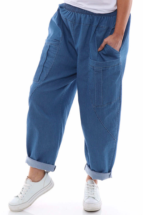 Marta Denim Pocket Pants Mid Denim - Image 2