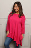Carey Frill Cotton Top Fuchsia