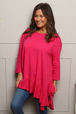 Carey Frill Cotton Top Fuchsia Fuchsia - Carey Frill Cotton Top Fuchsia