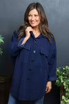 Justina Needlecord Shirt Navy