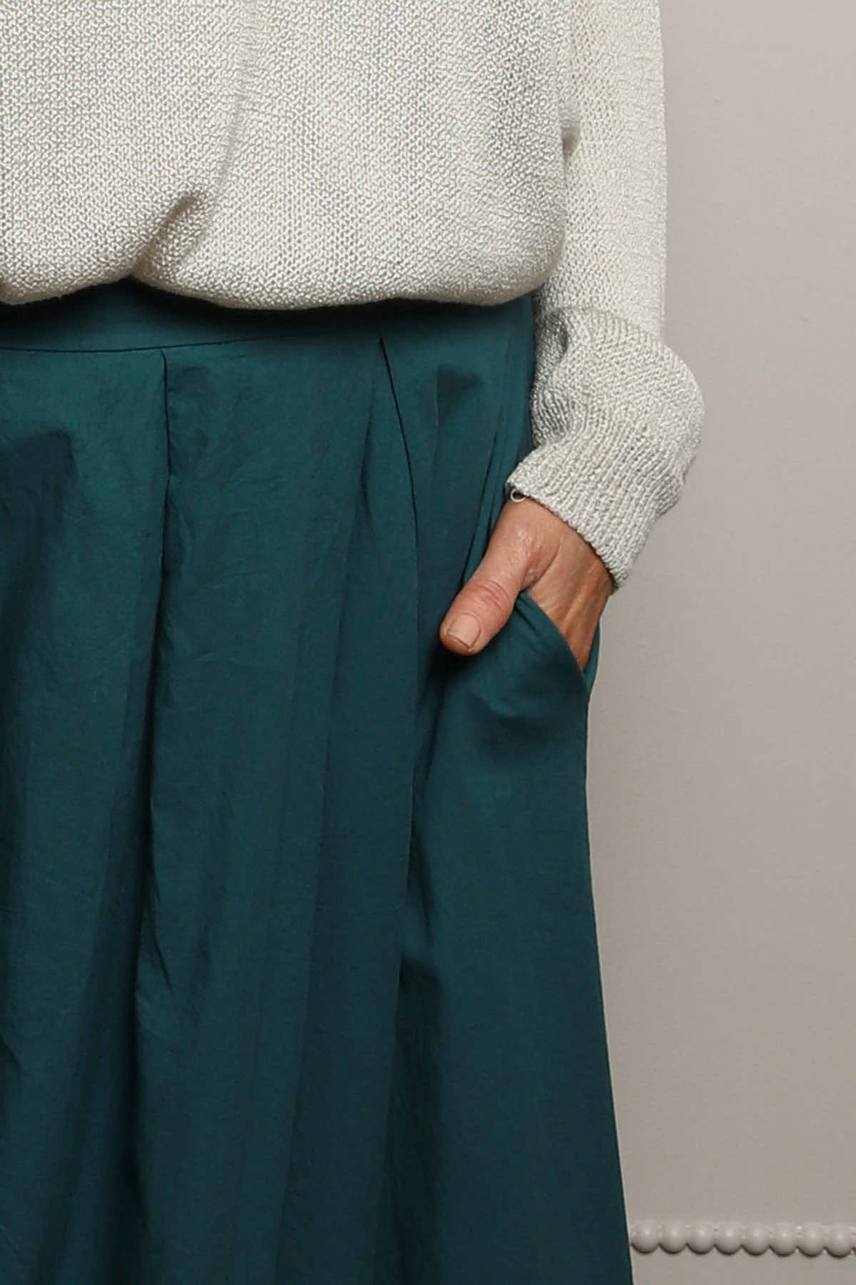 Wilfreda Puffball Cotton Skirt Teal