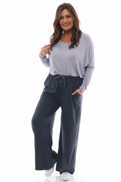 Frida Cotton Trousers Charcoal