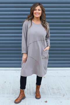 Arlene Pocket Cotton Tunic Mocha