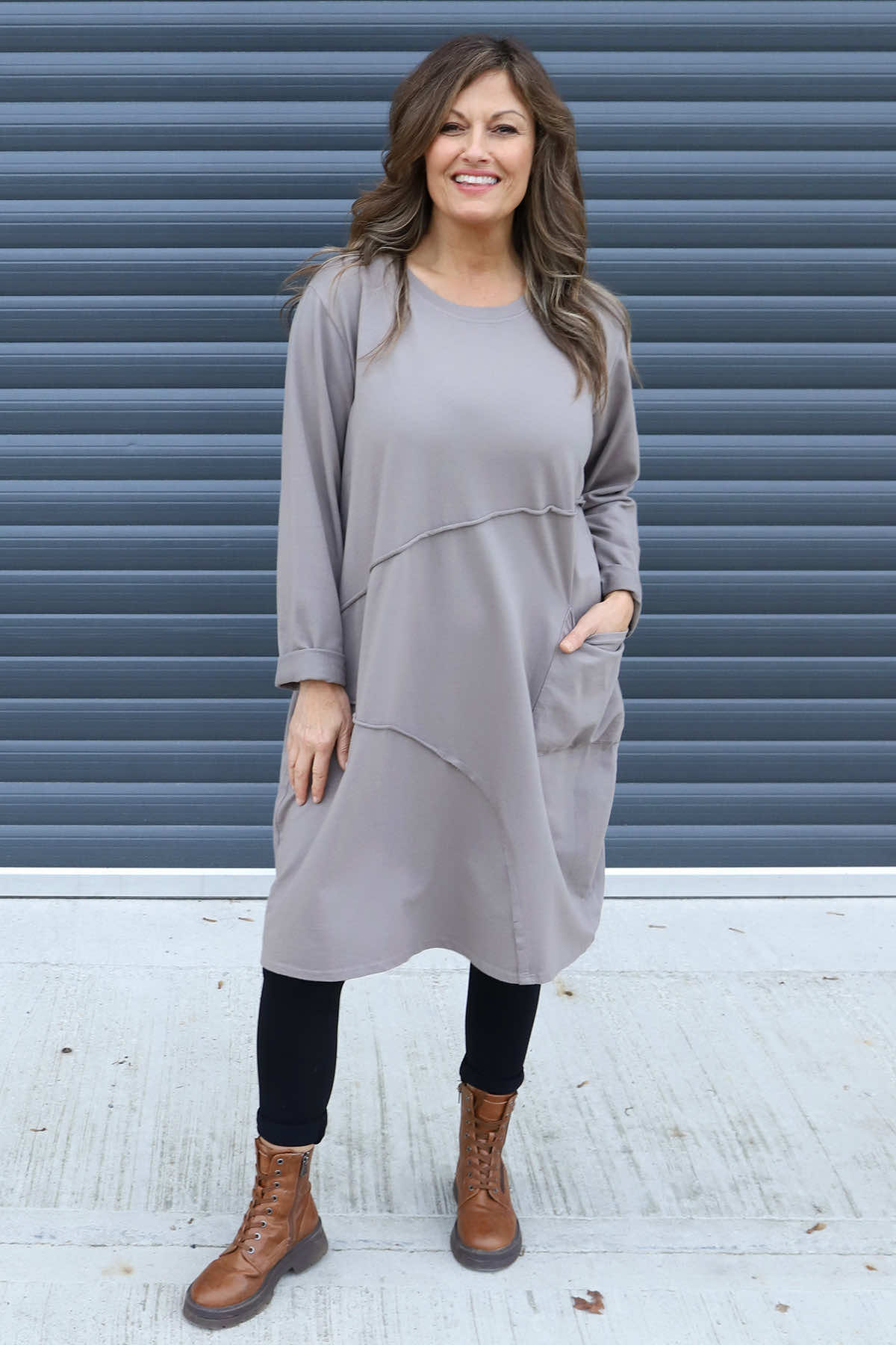 Arlene Pocket Cotton Tunic Mocha