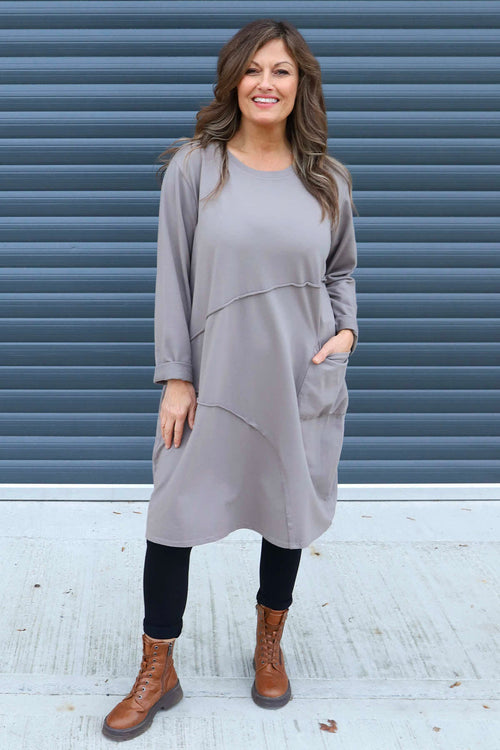 Arlene Pocket Cotton Tunic Mocha