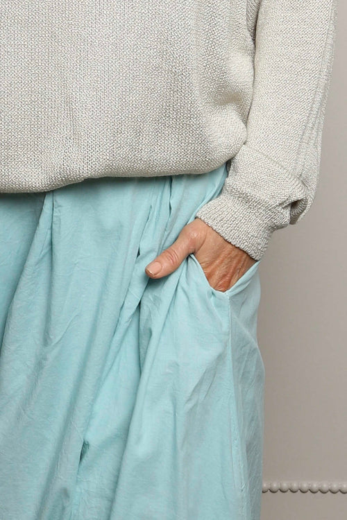 Wilfreda Puffball Cotton Skirt Sage Green - Image 3