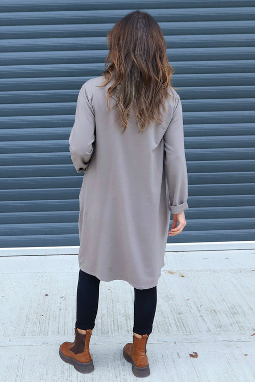 Arlene Pocket Cotton Tunic Mocha - Image 4