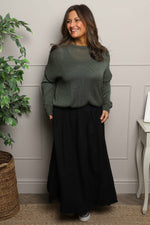 Wilfreda Puffball Cotton Skirt Black Black - Wilfreda Puffball Cotton Skirt Black