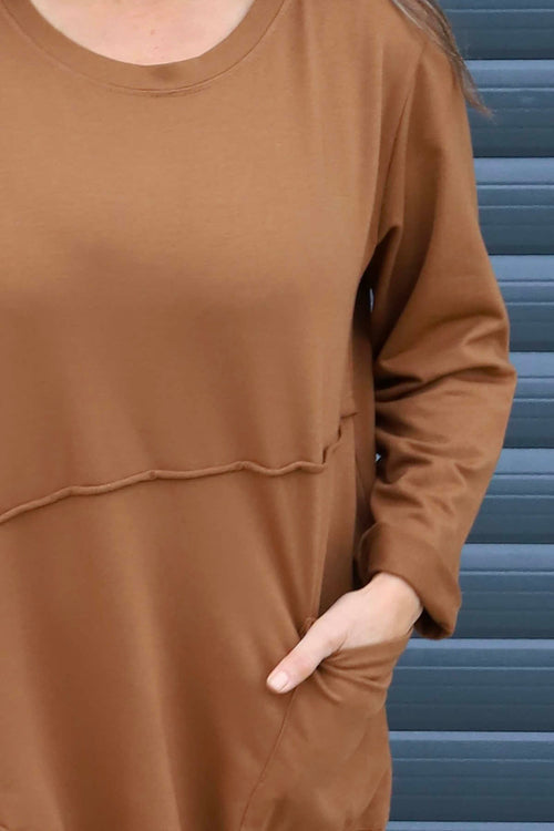 Arlene Pocket Cotton Tunic Nutmeg - Image 3