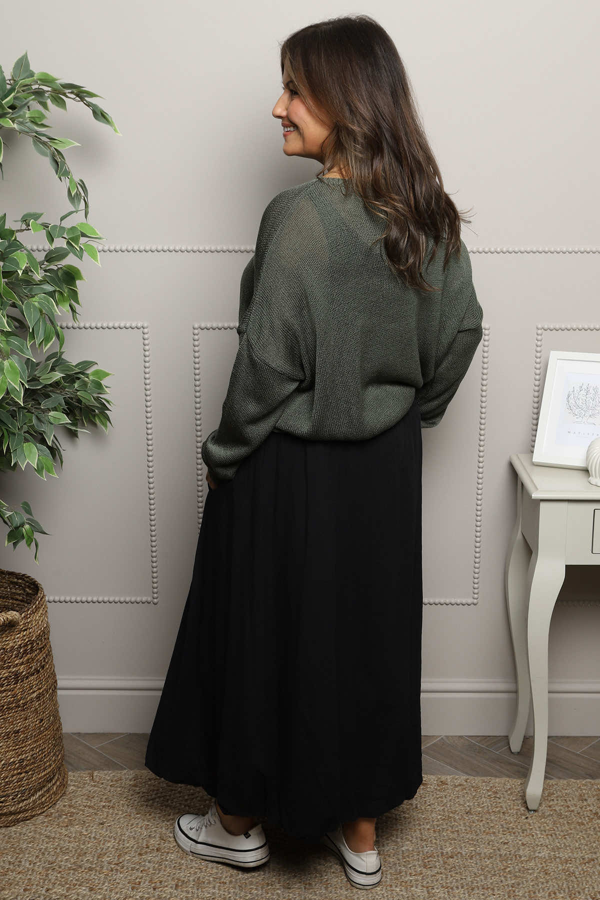 Wilfreda Puffball Cotton Skirt Black