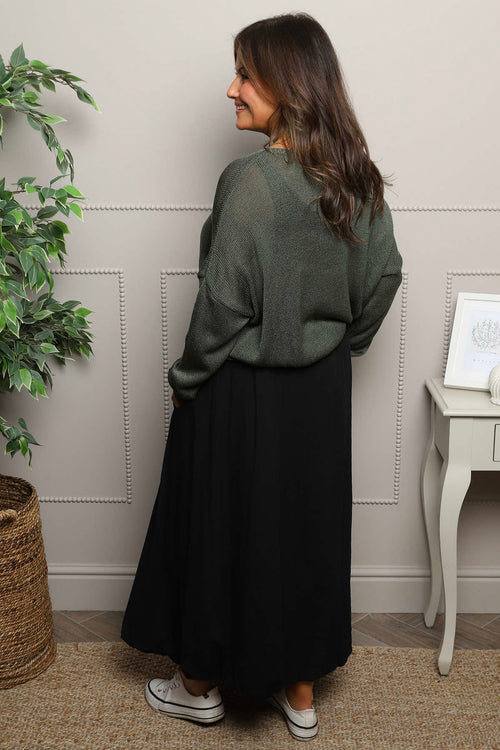 Wilfreda Puffball Cotton Skirt Black - Image 4