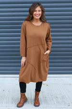 Arlene Pocket Cotton Tunic Nutmeg Nutmeg - Arlene Pocket Cotton Tunic Nutmeg