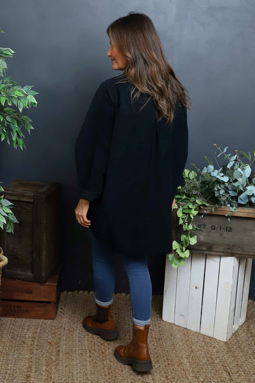 Justina Needlecord Shirt Black - Image 4