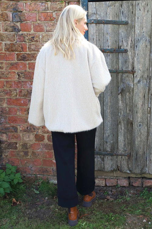 Christine Fluffy Jacket Stone - Image 4