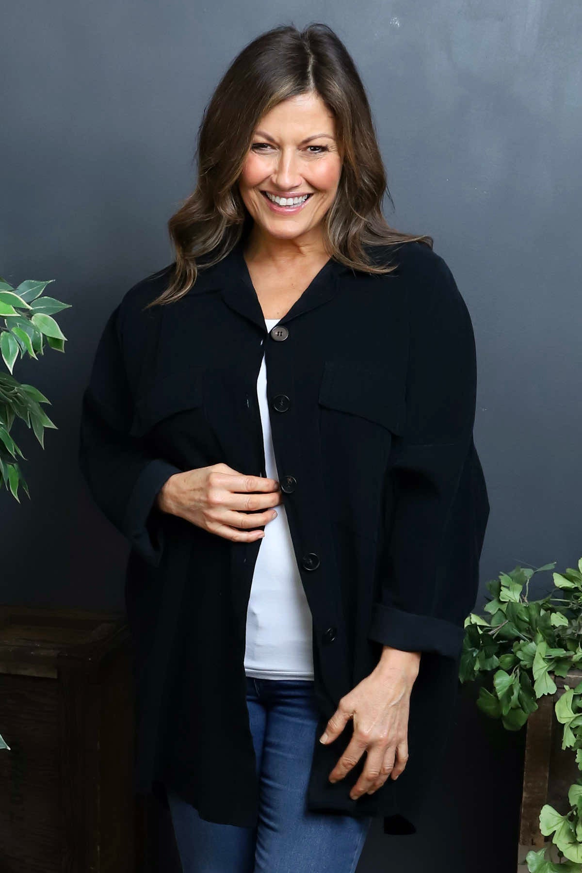 Justina Needlecord Shirt Black