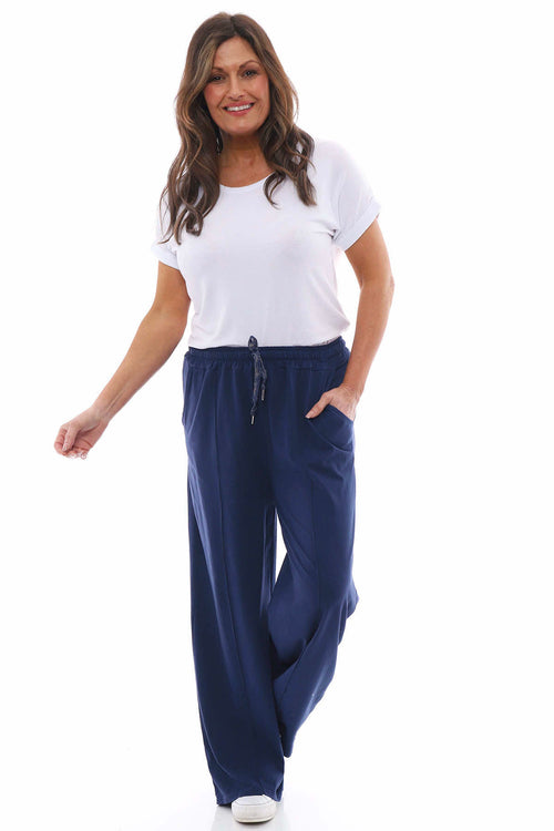 Frida Cotton Trousers Navy