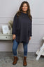 Katherine Cowl Pocket Top Charcoal
