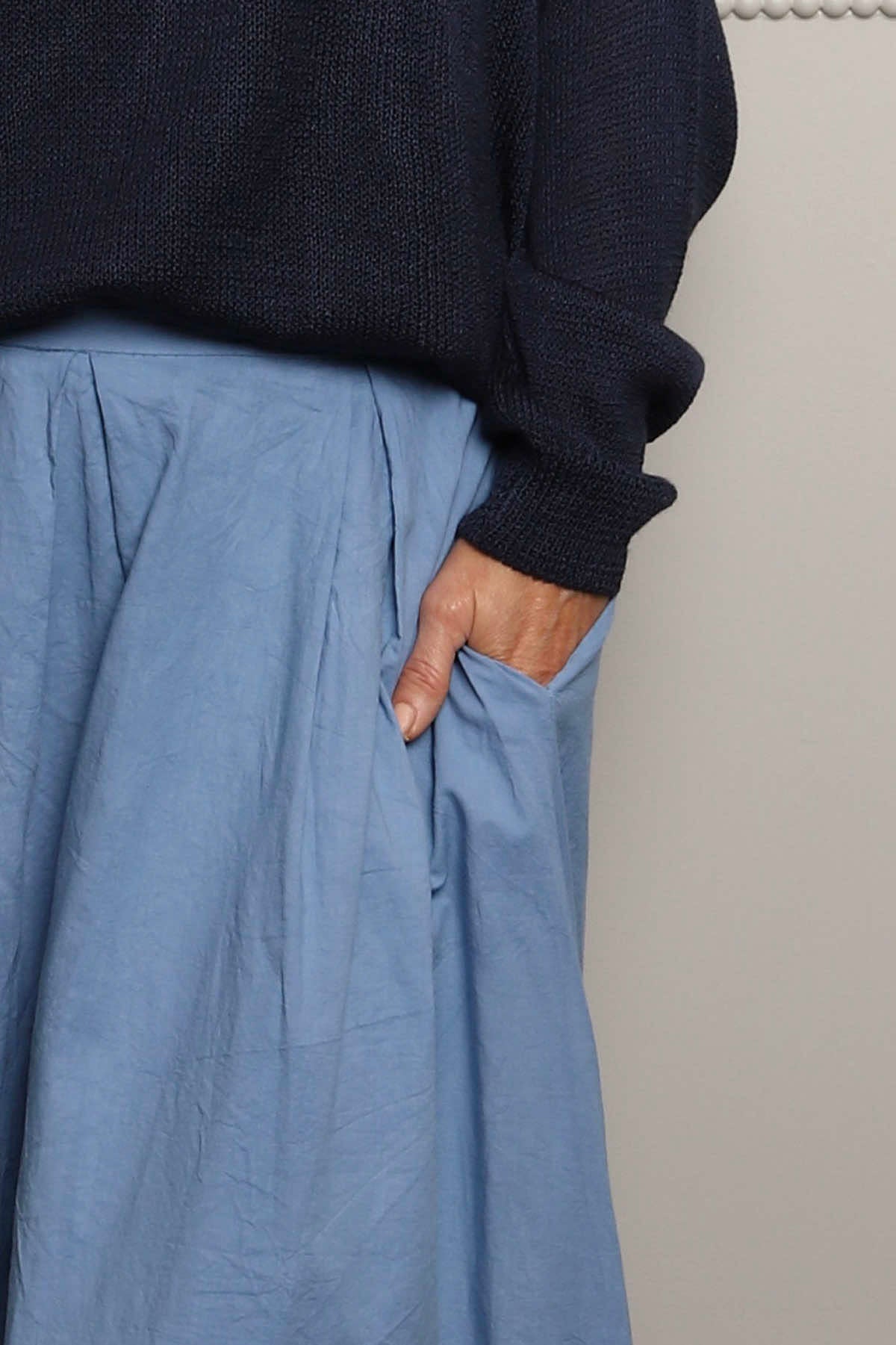 Wilfreda Puffball Cotton Skirt Blue