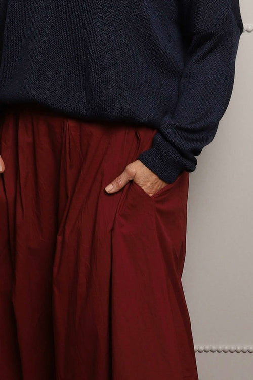 Wilfreda Puffball Cotton Skirt Wine - Image 3