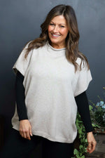 Mila Knitted Vest Stone Stone - Mila Knitted Vest Stone