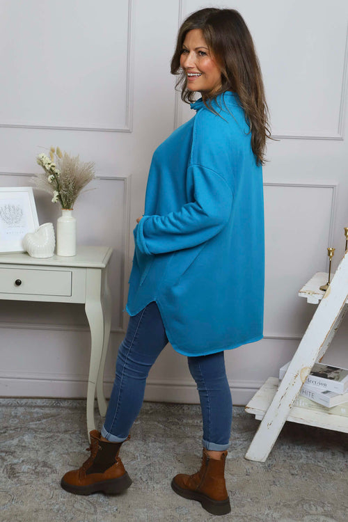 Katherine Cowl Pocket Top Teal - Image 4