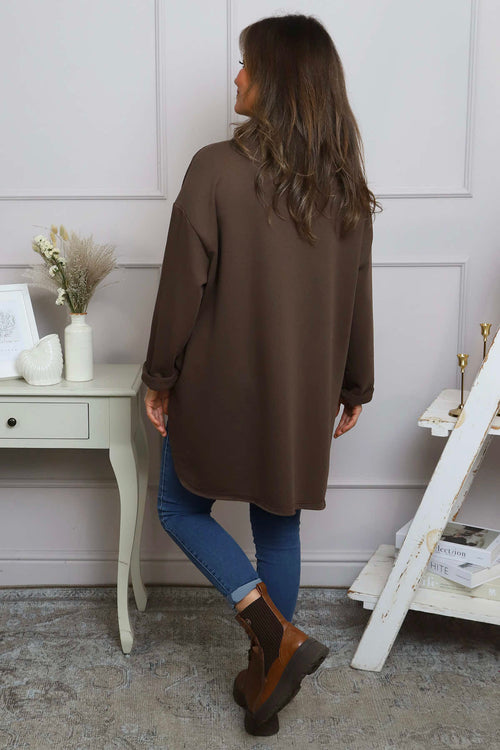 Katherine Cowl Pocket Top Cocoa - Image 4