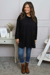 Katherine Cowl Pocket Top Black
