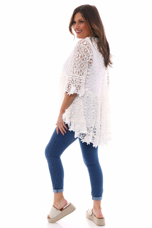 Mimi Floral Lace Top White - Image 6