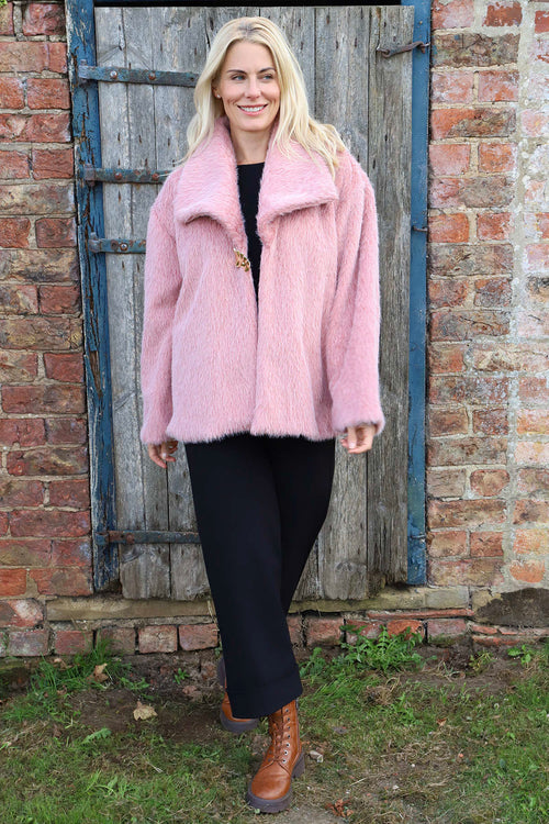 Christine Fluffy Jacket Pink - Image 1