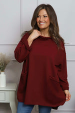 Katherine Cowl Pocket Top Wine Wine - Katherine Cowl Pocket Top Wine
