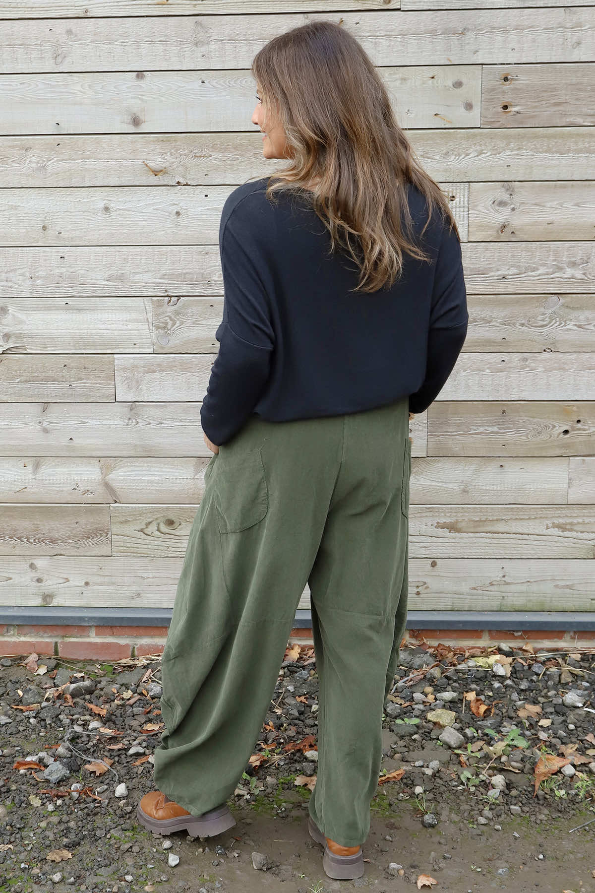 Journee Needlecord Trousers Khaki