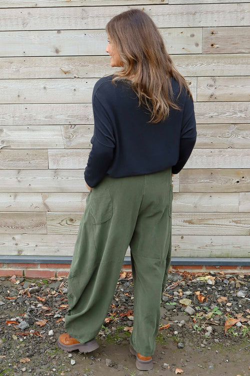 Journee Needlecord Trousers Khaki - Image 4