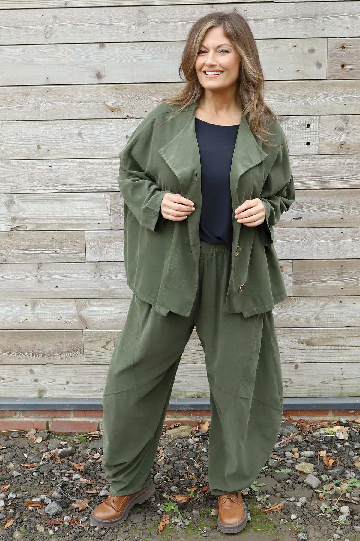 Sabella Long Sleeve Needlecord Jacket Khaki