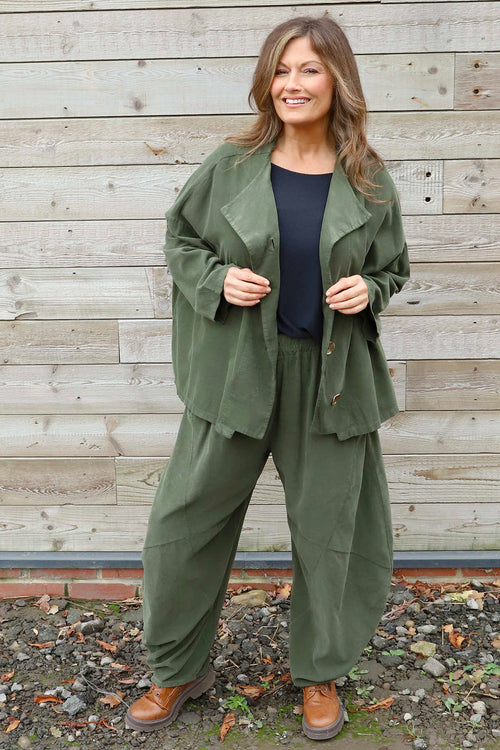 Sabella Long Sleeve Needlecord Jacket Khaki - Image 3