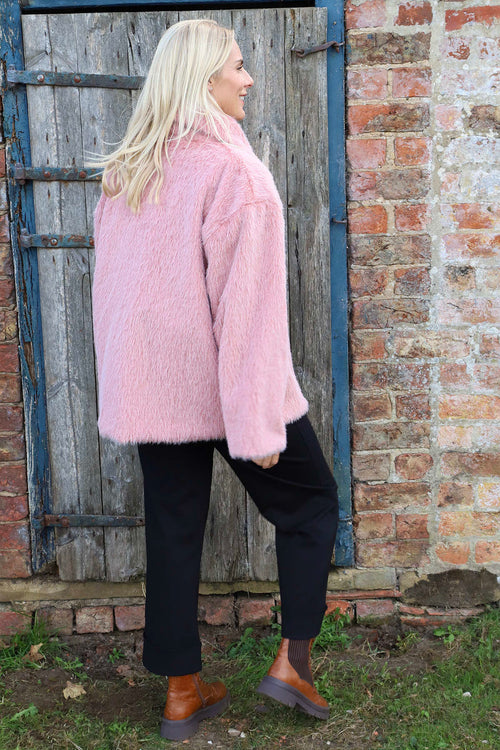 Christine Fluffy Jacket Pink - Image 4