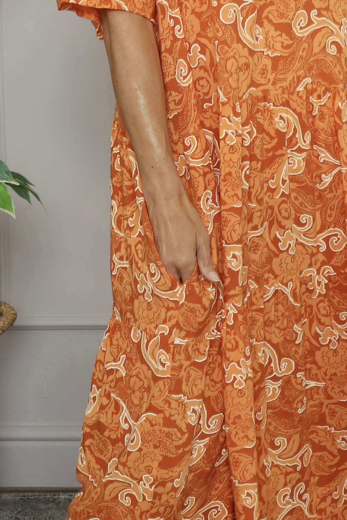 Norma Print Dress Orange