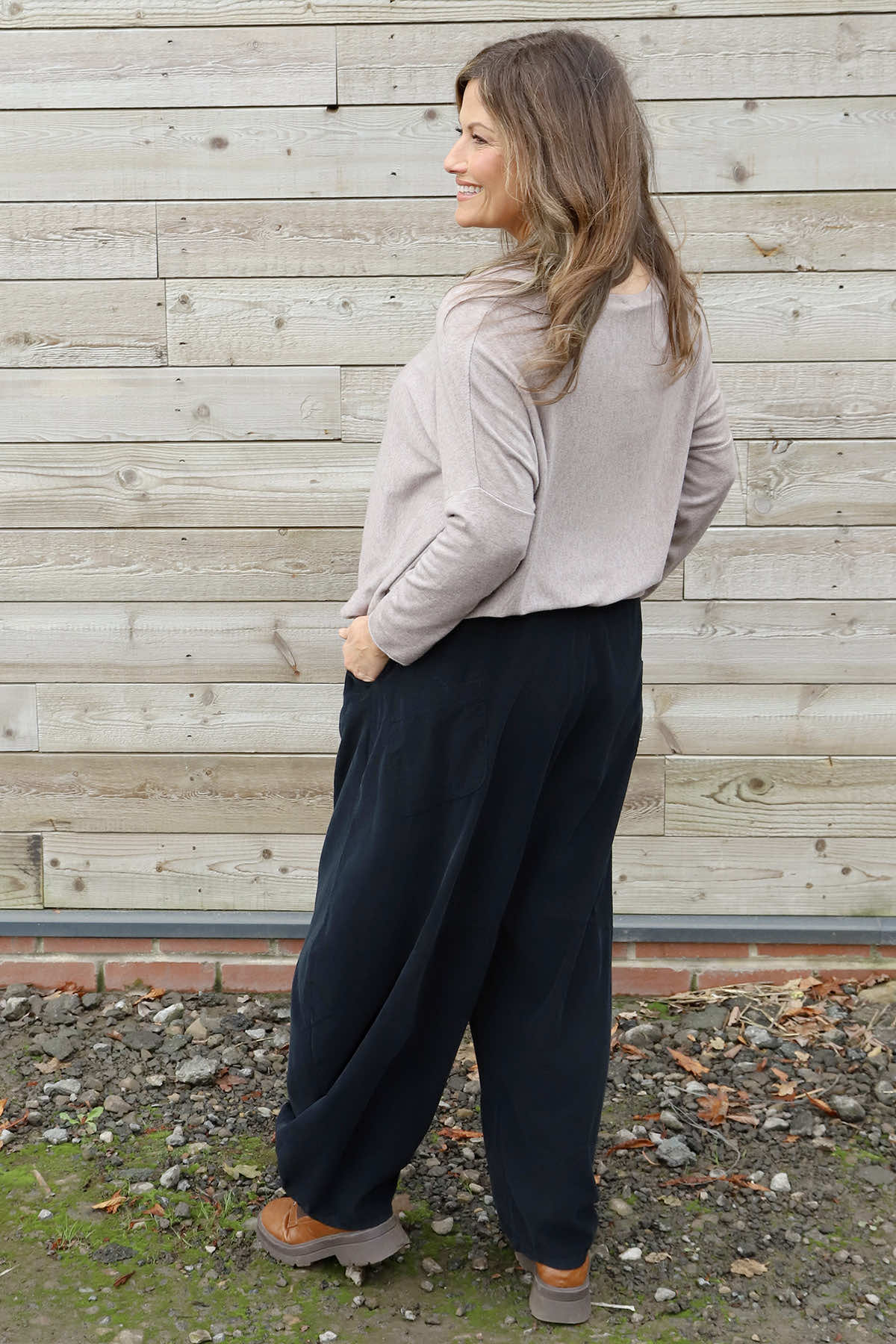 Journee Needlecord Trousers Black