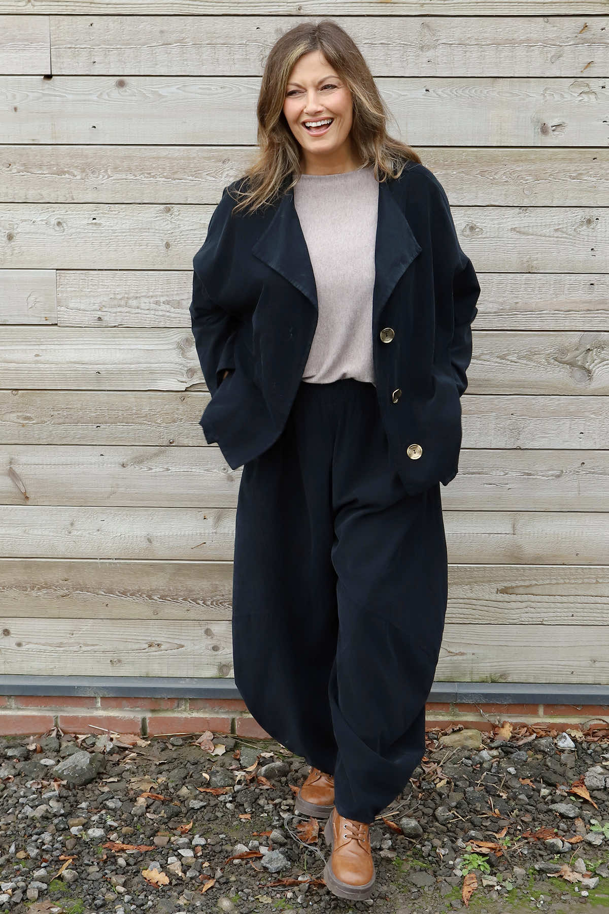 Journee Needlecord Trousers Black