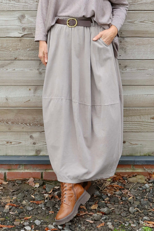 Branwen Belted Needlecord Skirt Mocha - Image 3