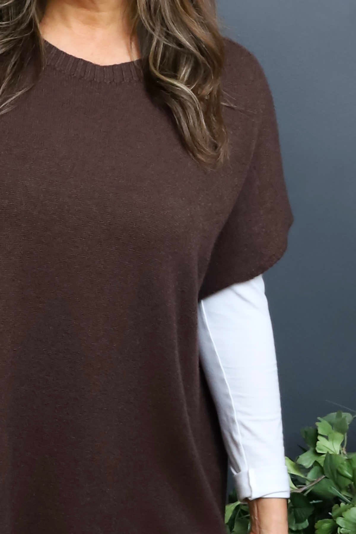 Jocelyn Long Knit Jumper Vest Cocoa